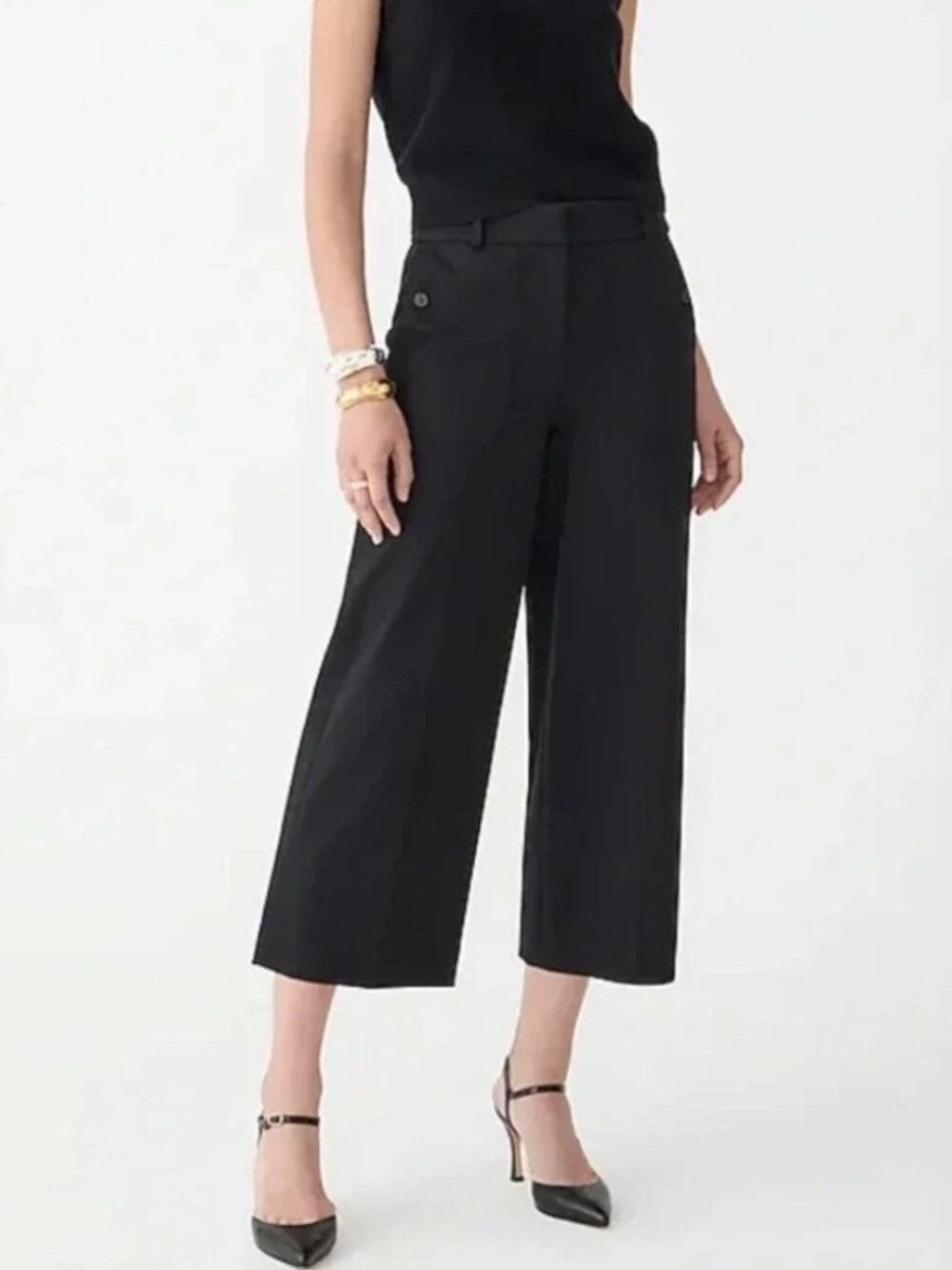 J. Crew Sydney Wide Leg Pant in Black Size 10 NWT